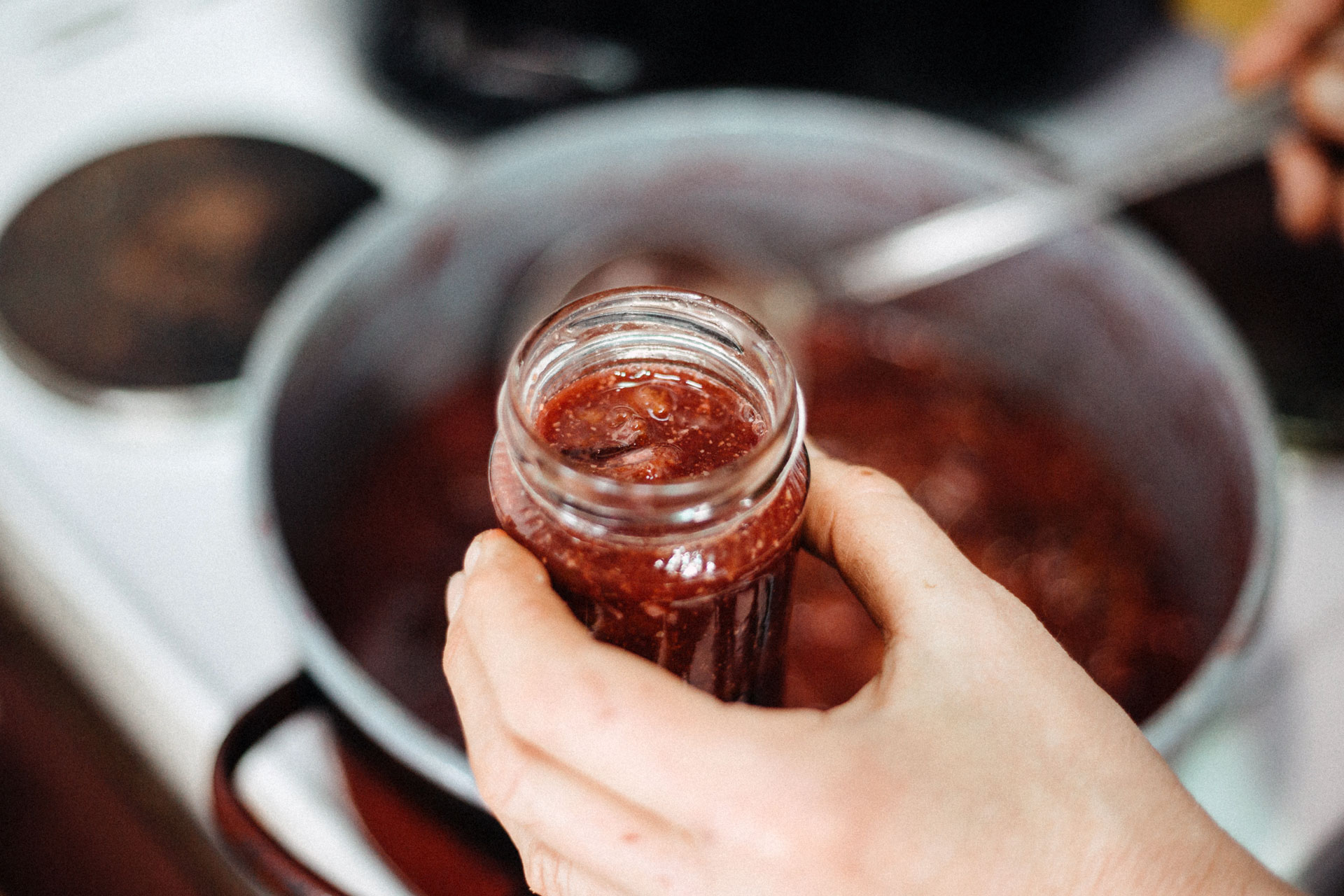 Making fresh pear chutney and refrigerator jam