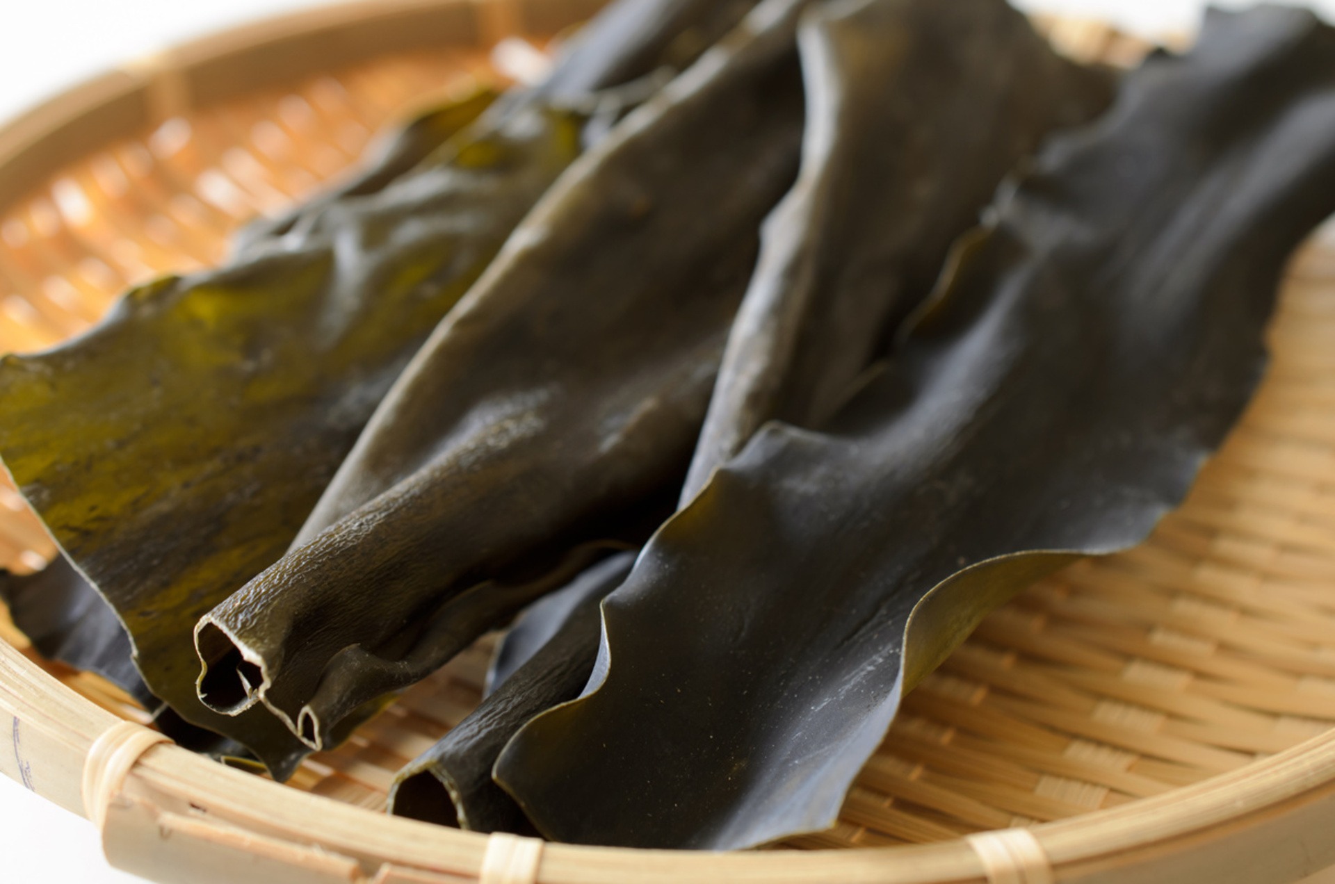 Kelp seaweed in a basket